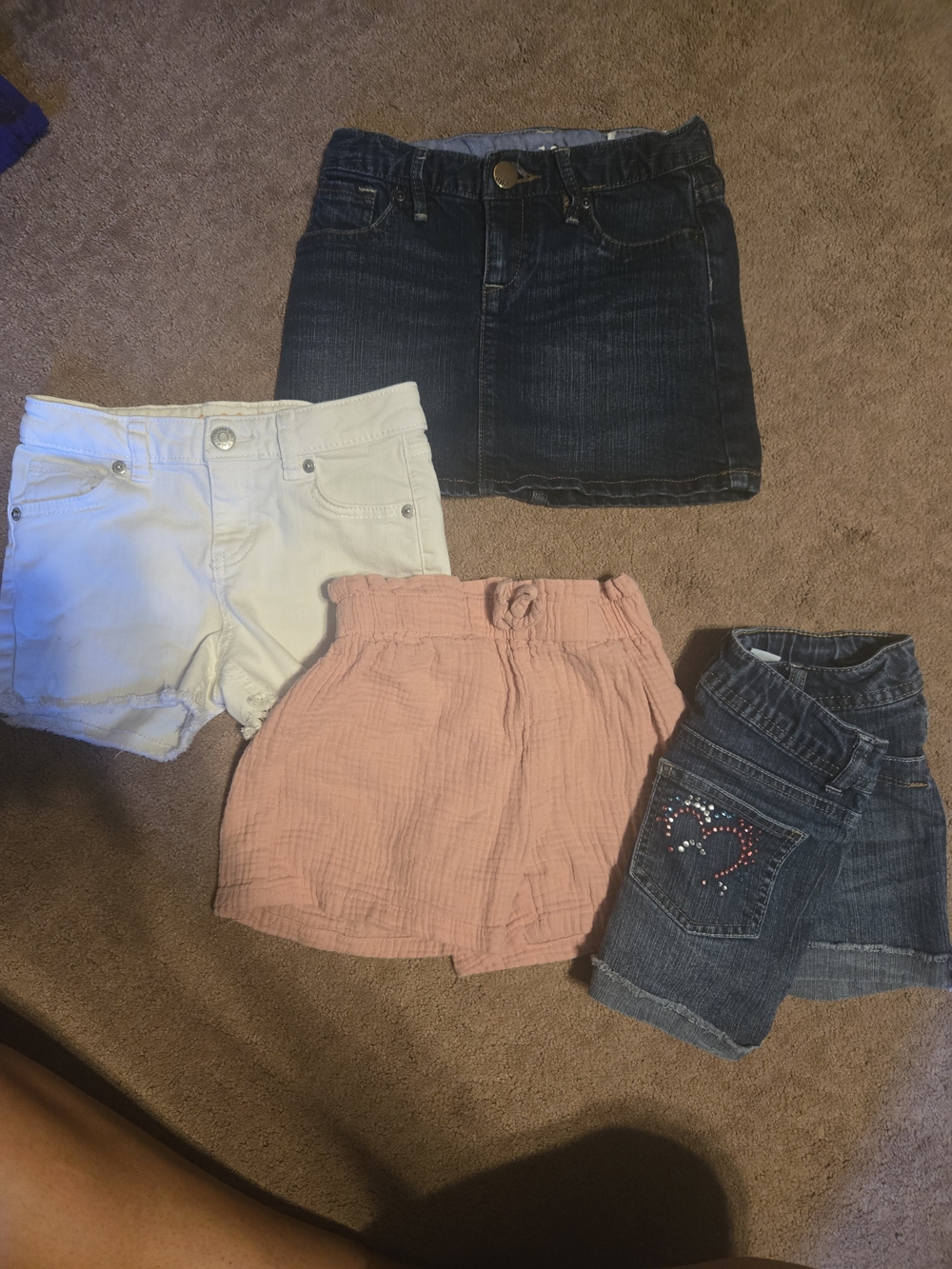 Kids Pink Cotton High-Waist Shorts - Soft Peach